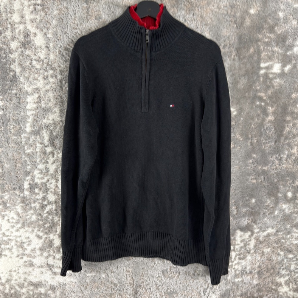 Tommy Hilfier Size S Minimalist Outdoorβ Mock Neck Sweater Black Long Sleeve